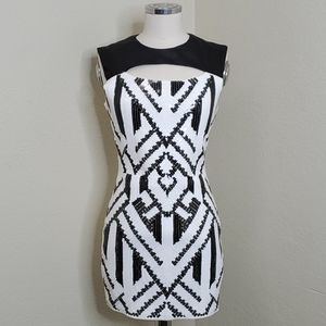 Black and white sequence dress
